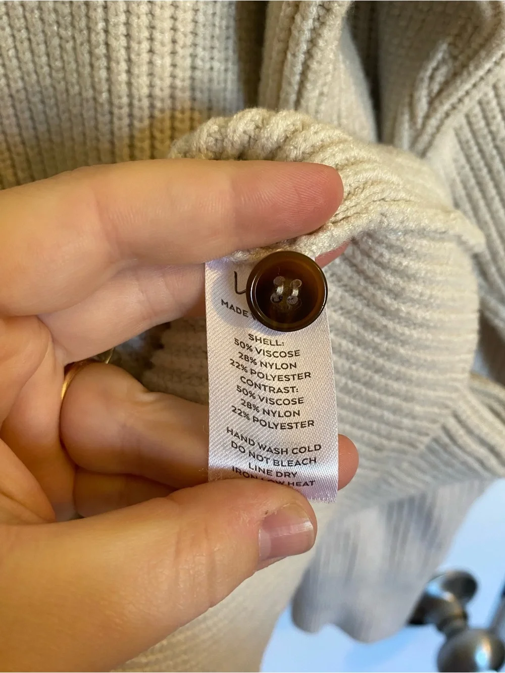Lulus Cream Ribbed Henley Sweater Dress with Button Placket